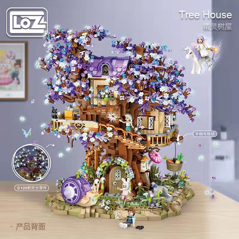 LOZ 1065 gypsophila elf tree house light-emitting