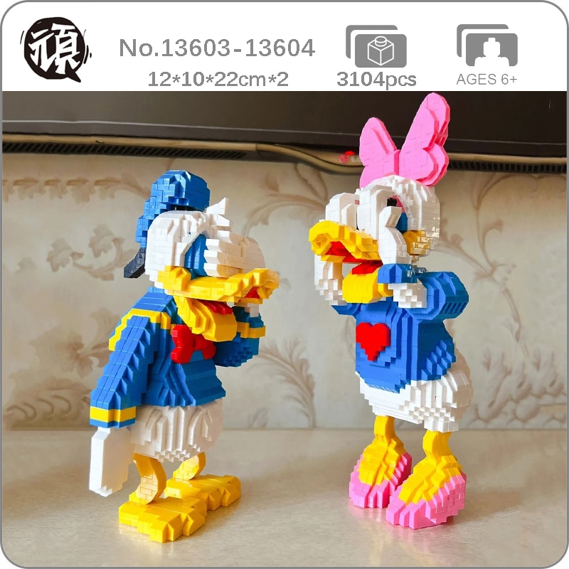 Hsanhe 13603-13604 Set 2pcs Donald Duck Girl And Duck Boy Blindfold Heart Seaman
