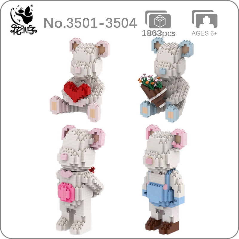 HXZ 3501-3504 Bear Love Heart Wedding Flower Bouquet