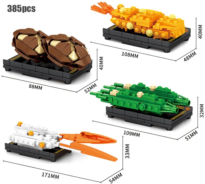 Sembo 601406 Japanese Food: 4 Types of Tempura