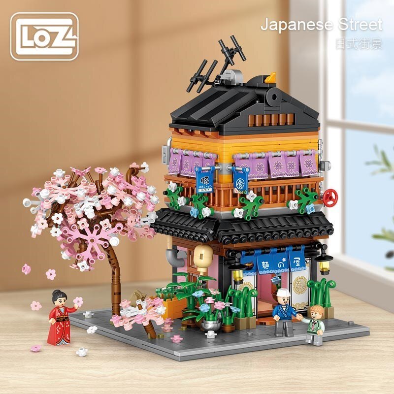 LOZ 1234-1236 Japanese Street View Fruit Shop Ramen Restaurant Residential Building 