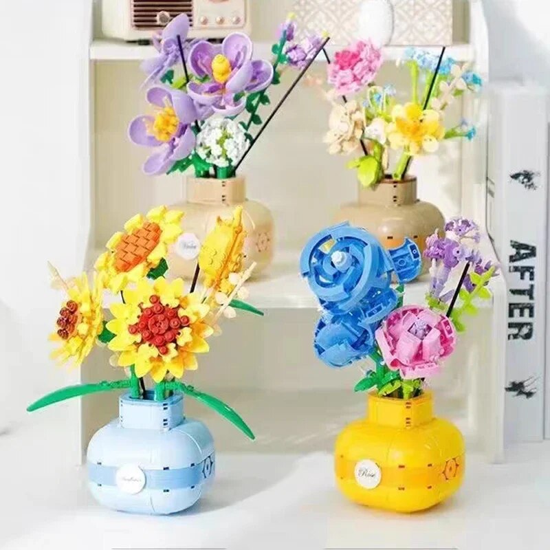 Balody 21088-21091 Eternal Flower Vase Rose Rosa Sunflower Violet Herb Plant Bottle