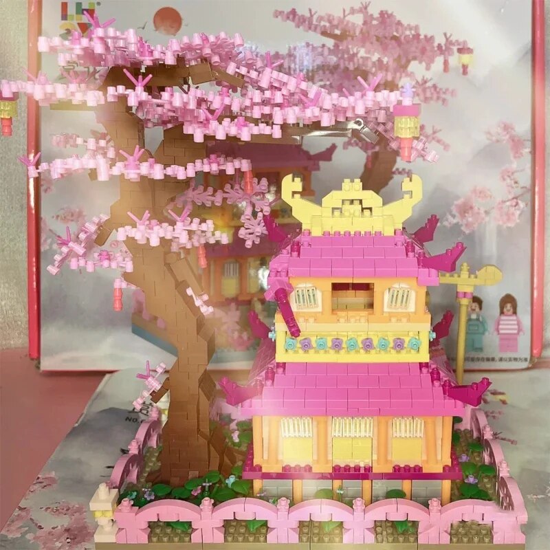LHCX 607 Cherry Blossom Tree Pavilion Flower House Garden LHCX 607 Cherry Blossom Tree Pavilion Flower House Garden