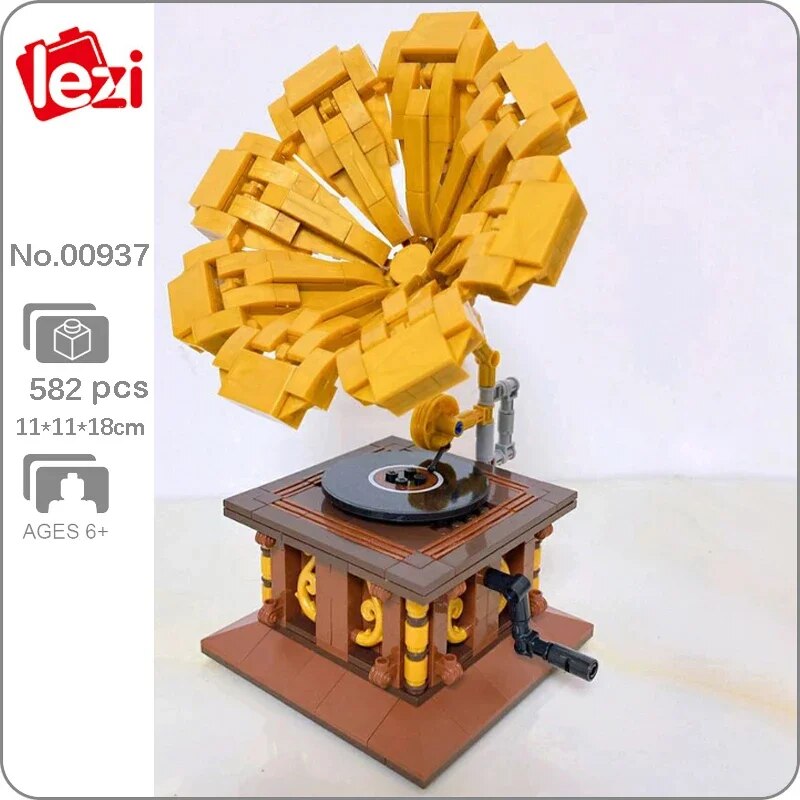 Lezi 00937 Retro Classic Phonograph Gramophone Music Player Jukebox Machine