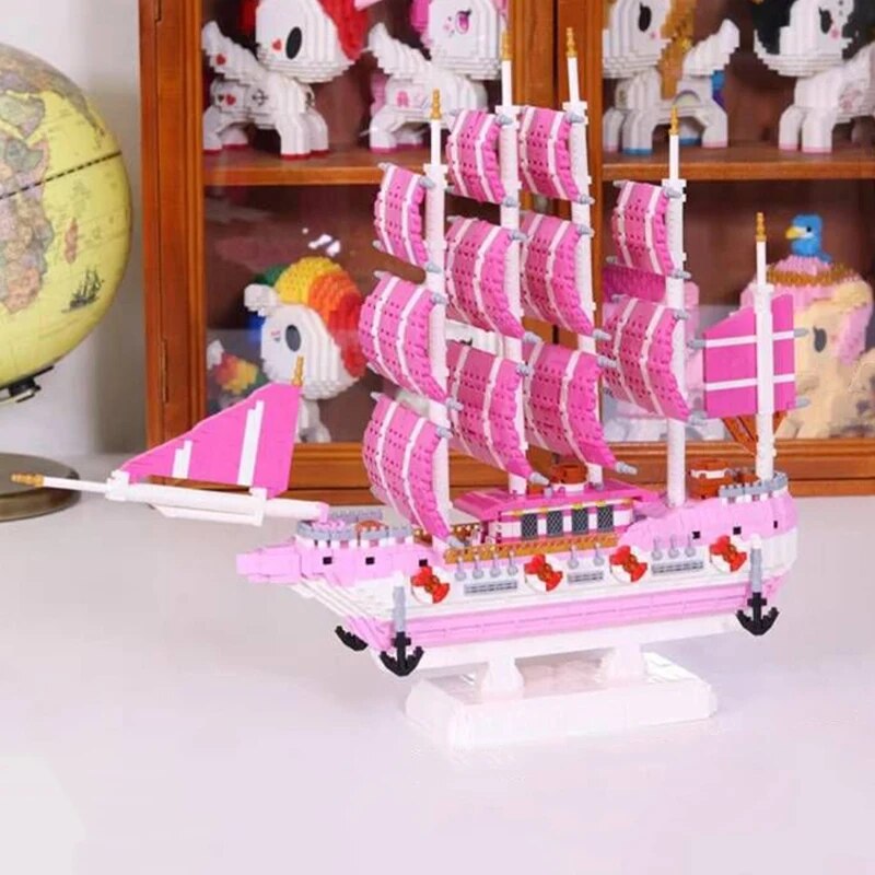 Moyu 97001 Pink Love Sailboat Pirate Ship Boat I Love U Moyu 97001 Pink Love Sailboat Pirate Ship Boat I Love U