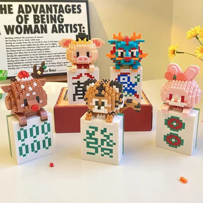 PN 6023-6056 Panda Tiger Cattle Pig Dragon Deer Rabbit Mahjong Game Pet