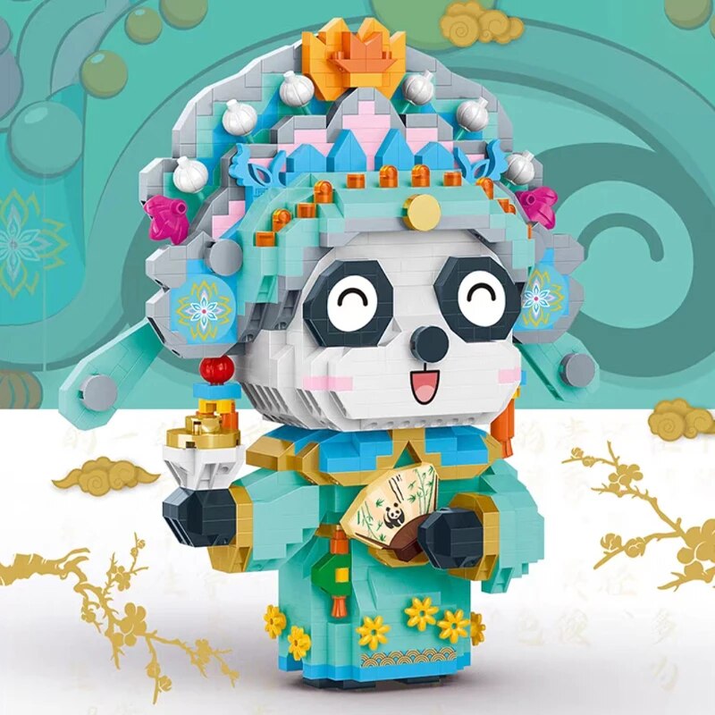 YKO 1184-1185 Peking Opera Panda Young Male Female Role Crown