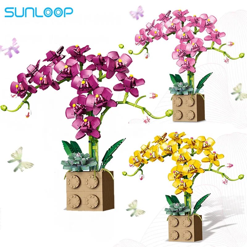 JIBONR 5010-2 5010-4 Phalaenopsis Orchid Bouquet Potted Immortal Flower